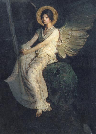 Abbott Handerson Thayer Angel Seated on a Rock